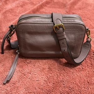 Leather Cole Haan Crossbody Purse - Camera Bag Style - Dark Pink Dusty Rose